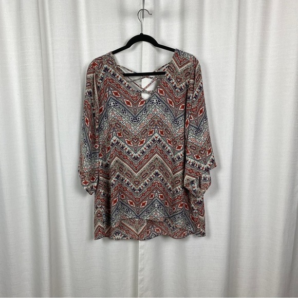 Torrid Multicolor Geometric Blouse - Picture 3 of 12